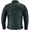 BLACK CHECKER LEATHER JACKET